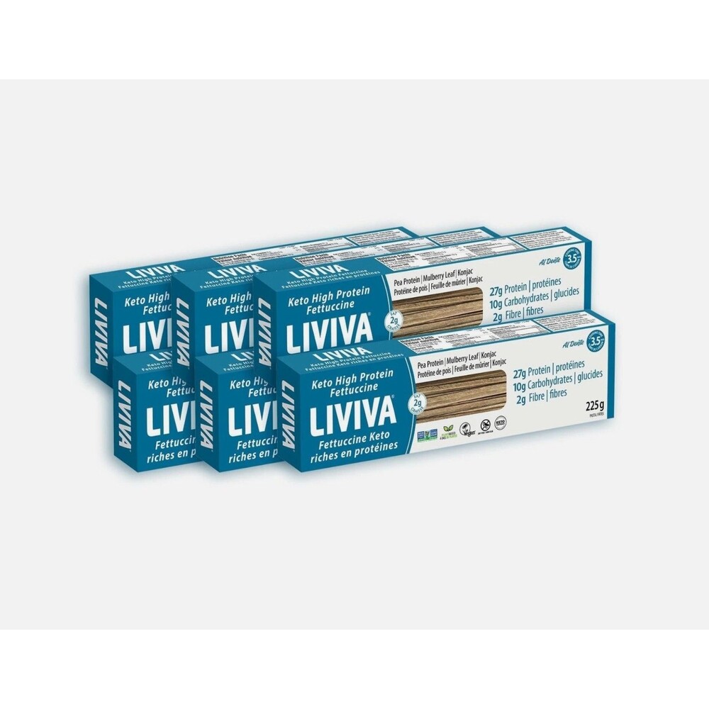 LIVIVA Keto High Protein Spaghetti 6 Pack Low Carb Konjac Vegan 27g Protein